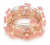 3 Meter 30 LED Pink Cherry Blossom Fairy Lights, Battery Operated Flower String Lights for Bedroom Decor, Girls Room Gift,Indoor Outdoor Spring,Christmas,Wedding Party Decoration (Pink, 1 Pack)