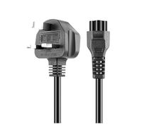 3 Meter C5 Cloverleaf Laptop Power Cable | 3-Meter Mickey Mouse Mains Lead for UK (Black)