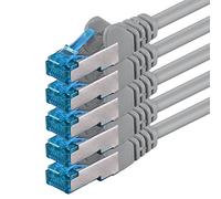 3 meter - CAT6a - network cable gray - 5 pieces CAT 6 A patch cable 10000 Mbit s SFTP PIMF 500 MHz compatible with CAT5 CAT6 CAT7 DSL Internet Switch Router