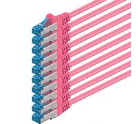 3 meter - CAT6a - network cable magenta - 10 pieces CAT 6 A patch cable 10000 Mbit s SFTP PIMF 500 MHz compatible with CAT5 CAT6 CAT7 DSL Internet Switch Router