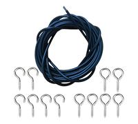 3 Meter Curtain Wire Set Completing With 6 Hooks And 6 Screw Eyes For Net Curtains And Multipurpose Window Applications Curtain Rope