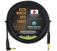 3 Meter - Guitar Bass Instrument Cable CUSTOM MADE By WORLDS BEST CABLES - using Mogami 2524 wire and Neutrik NP2RX-B & NP2X-B ¼ Inch (6.35mm) Gold TS Connectors