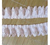 3 Meter Pleated Organza Eyelet Chiffon Lace Edge Trim Ribbon 4 cm Width Pink Trimming Fabric Embroidered Applique Sewing Craft Wedding Bridal Dress Embellishment Party Decor Clothes Embroidery