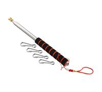 3-Meter Telescopic Handheld Flagpole with 4 Clips, Portable Adjustable Flag Pole for Parades, Rallies, Sporting Events, Outdoor Activities, Sturdy Metal Construction, Black and Red