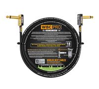 3 Meter - WBC-PRO-PEDAL - 22 AWG - Low-Cap (18pF/ft) - Pro-Grade - Graphite-based - Dual-Shielded Pedal, Effects, Patch, instrument cable with Eminence Tiny Gold Plated Angled TS Connectors