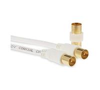 (3 Meter , White) Viewi 3C-2V Cable TV Aerial Lead Coaxial Cable Coax RF 75 OHM 3C-2V