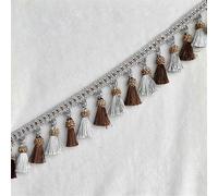 3 Meters Beaded Fringe Trim Home Decor Lace Sewing Accessories Tablecloths Curtains(Grijs)