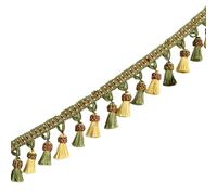 3 Meters Beaded Fringe Trim Home Decor Lace Sewing Accessories Tablecloths Curtains(Grün)