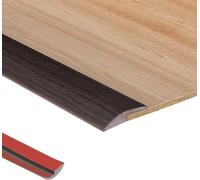 3 Meters Black Walnut Grain Carpet Trim Self Adhesive PVC Laminate Floor Door Doorway Transition Threshold Strip Tile Edgings Rubber Flooring Edge Strip(Cover Height Within 5mm)
