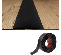 3 Meters PVC Floor Transition Strip-2mm Thick×5cm Wide,Laminate Floor Cover Strips Self Adhesive Door Bar Divider Strip Flat Flooring Edge Joining Trim,Black
