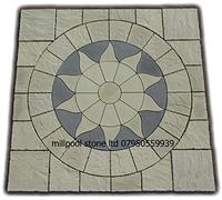 3 meters Squared off Paving Sun Stone Kit Patio Garden Feature Decorative Concrete Landscaping (Delivery Exceptions)