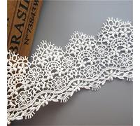 3 Meters White Eyelash Edge Floral Flower Polyester Lace Fabric Trim Ribbon Embroidered Applique for Wedding Bridal Dress Sewing Craft Decoration Assorted (Pattern 3(5cm))