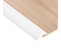 3 Meters White Transition Profile for Floors, PVC Rubber Carpet Edge Door Edging Trim,Self Adhesive Threshold Cover Strip,Floor Joining Threshold Bars(Cover Height Within 5mm,Two Backing Adhesive)