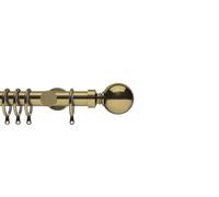 3 metre 28mm Begravia Curtain Poles, One Piece, 3m Length (Antique Brass)