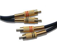 3 Metre Premium Phono RCA Twin Audio Leads - 24k Gold Plated, Double Shielded (BY CABLES 4 ALL)
