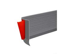 3 Metre PVC Skirting Board for Home & Garden Improvement, Soft Plastic Wall Base Trim with L-Edge Design, Compatible with Nano Adhesive, 10 cm Height(Gray)