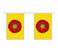 3 Metres 10 (9" x 6") Flag Lancashire Lancs Red Rose New Yellow 100% Polyester Material Bunting Ideal Party Decoration For Street House Pubs Clubs Schools