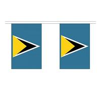 3 Metres 10 (9" x 6") Flag Saint St Lucia Lucian 100% Polyester Material Bunting Ideal Party Decoration For Street House Pubs Clubs Schools