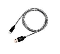 3 Metres, Extra long Nylon Braided Micro USB Cable, Black/White, Fast Charging and Data Sync For Samsung Galaxy and other Android Devices