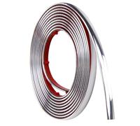3 Metres Wall Molding Trim 8mm Silver Edging Self Adhesive Moulding Strip Metal-Like Electroplated Bright Silver Tape for Ceiling Walls Paneling Mirror-Like Finish Design Peel and Stick Beading Trim