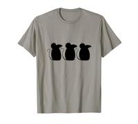 3 Mice Team Three Friends Party Crew Silhouette Comic Fun T-Shirt