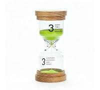 3 Minute Sand Timer Hourglass, Visual Timer for Students Classroom Kitchen - Silent Time Management Tool for Toothbrush, Games, Study - Green