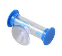 3 Minute Shower Timer with Suction Cup- No Battery Blue Sand Hourglass for Water Saving- Kids Tooth Brushing Timer- Bathroom Wall Clock 6x2.5cm