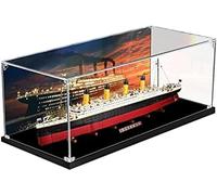 3 mm Acrylic Display Case, Clear Display Storage Box for Collectibles, Action Figures Dustproof Protection Storage & Organizing with Painted Background, Display Case for Lego 10294 Titanic