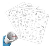 3 mm Tattoo Practice Skin - Printed Artificial Skin on Both Sides for Fine Lines & Small Tattoos - Realistic Silicone Skin for Beginners (3 Pieces White Pad)