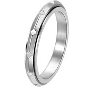 3 MM Thin Rose Gold Titanium Steel Ring Bamboo Inspired Jewelry Rotating Geometric Band Dainty Women's Gift