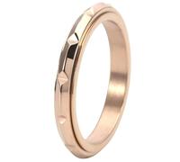 3 MM Thin Rose Gold Titanium Steel Ring Bamboo Inspired Jewelry Rotating Geometric Band Dainty Women's Gift
