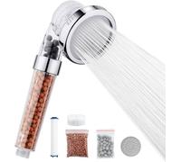 3-Mode Shower Head, High Pressure And Anti-Limescale Filtration, Water Saving With Replaceable Pp Cotton Filter