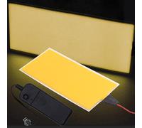 [3 Modes] jose2015 12X5CM Electroluminescent EL Panel Light Yellow,3V Flexible EL Panel Decorations Lights for Cosplay/Party/Decorate Light/Car/Advertising(with Battery Inverter)