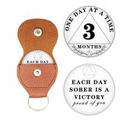 3 Month Sobriety Chip, 90 Days Sobriety Coin One Day at A Time AA Chips and Medallions - Recovery Coin Sober Token for Alcoholics Anonymous Recovery Sober Gifts