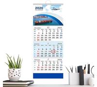 3 Month View Calendar 2026, Vertical Trifold Wall Calendar, Large Hangable Walls Display Planner, Easy to Use Hanging, Walls Accessory for For School Workplace Dormitory Apartment (B)