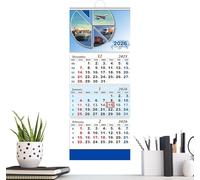 3 Month View Calendar 2026, Vertical Trifold Wall Calendar, Large Hangable Walls Display Planner, Easy to Use Hanging, Walls Accessory for For School Workplace Dormitory Apartment (A)