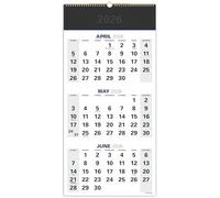 3 MONTH WALL CALENDAR: 13" x 27" Large Print Hanging Wall Calendar, 3 Months at a Time APR 2026 - DEC 2027, 21 Month Planner, (Black)