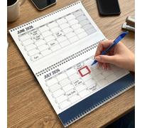 3 Months Easy View Calendar 2026 Office Desk Tri Fold Wall Planner Daily Routine Appointments Holidays Vertical Organiser Home School Study Office Spiral Planners Wall Calendars