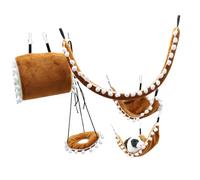 3. Multi-Level Hamster Set: Breathable Hammock Swing & Detachable Tunnel For Small Pet Enrichment Hamster Cage Enrichment Bundle