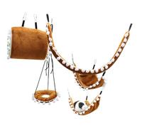 3. Multi-Level Hamster Set: Breathable Hammock Swing & Detachable Tunnel For Small Pet Enrichment Soft Fabric Hamster Hideouts