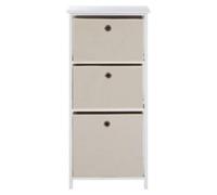 3 Natural Fabric Drawers Cabinet | Lindo