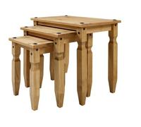 3 Nest Tables Solid Pine Mexican Side End Lamp