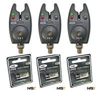 3 NGT VX1 Bite Alarms & Batteries