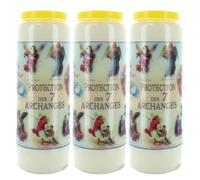 3 Novena Candles of the 7 Archangels - 17.5 cm - Novena Candle - Christian Cult in Vegetable Wax
