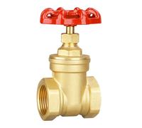 3" NPT Brass Gate Valve, Heavy Duty Female x Female Thread Manual Rotary Sluice Valve with Wheel Handle for Oil, Gas, Water, Industrial Plumbing, and HVAC Systems