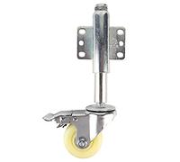 3" Nylon Swivel Caster Wheel with Brake Heavy-Duty 110lbs Load Capacity Spring-Loaded Design for Uneven Ground Universal Mounting Plate for Wooden & Tubular Farm Gates