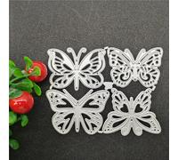 【£3 off over £10】Creative for Butterfly Metal Cutting Dies Stencil Scrapbooking Embossing Tool Paper Cards Album Decoration，Four butterflies