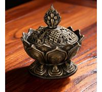 【£3 off over £10】JU7CER 1PC Bronze/Lotus Incense Burner - Classic Style, Ideal for Christmas Home Decoration and Floor Display, Incense Holder