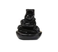 【£3 off over £10】JU7CER 1PC Ceramic Backflow Incense Burner - Lotus Leaf Design, Backflow Waterfall Incense Holder with Wooden Sticks - Classic Style, Ideal for Christmas Home Decoration and Floor Dis