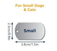 3 One PetZ Stainless Steel Pet ID Tags, Personalized Front and Back, Various Patterns for Dogs and Cats, Engraved on Both Sides, up to 8 Lines of Custom Text (Rectangle,Small (Pack of 1))